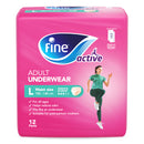 Fine Active Adult Incontinence and postpartum pull-up underwear for women, Size Large (Waist 100-140 cm), 12 count