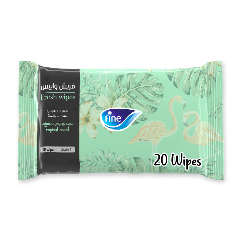 Fine, Fresh Wipes Tropical Scent, 20 sheets Wipes