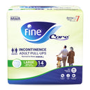 Fine Care Incontinence Unisex Adult Diaper Pull Ups Pants, Large, waist size 100 - 140 cm, 14 diapers