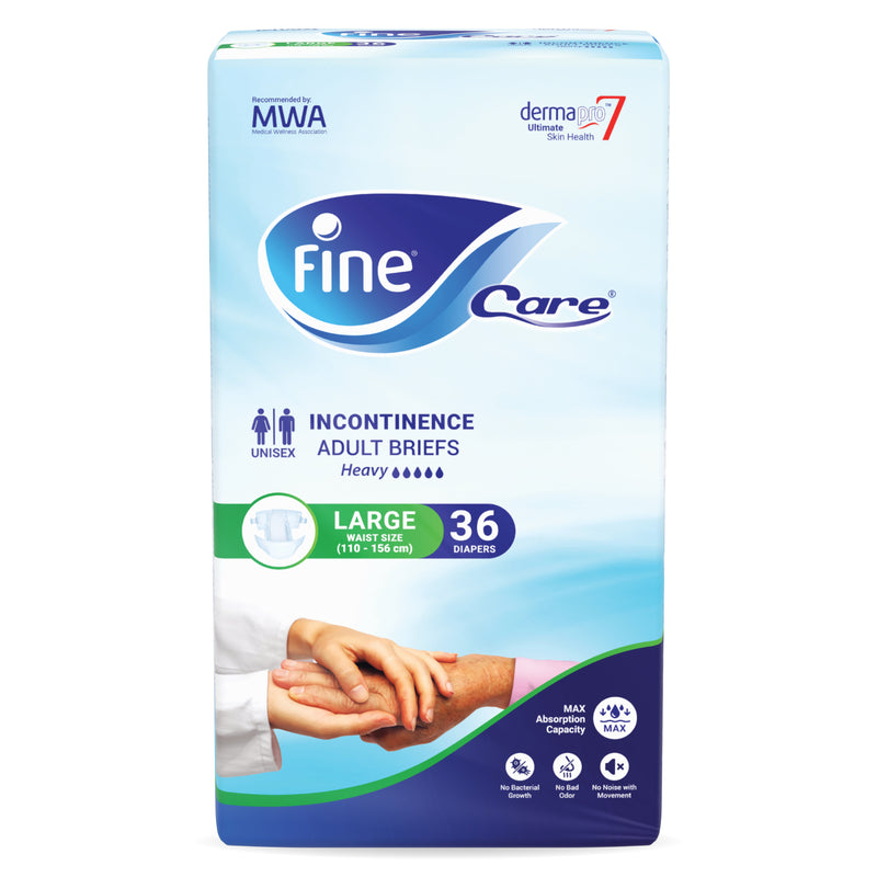 Fine Care Incontinence Unisex Adult Diaper Brief, Large, waist size 100 - 140 cm, 36 diapers