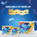 Fine Deluxe Toilet Tissue Paper, 12 Rolls 140 Sheets x 3 Ply