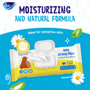 Fine Baby All Body Wipes Chamomile and Aloe Vera Essence, 72 sheets