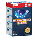 Fine Classic Facial Tissues, Pack of 5, 150 sheets x 2 Ply