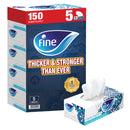Fine Classic Facial Tissues, Pack of 5, 150 sheets x 2 Ply