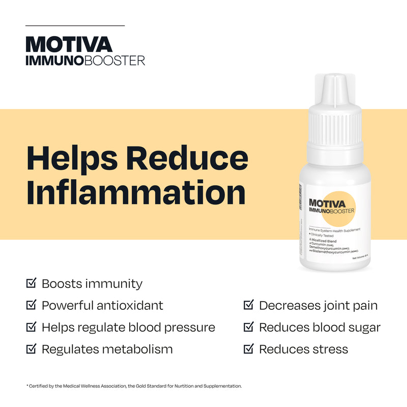 Motiva Immuno Booster® Curcumin Supplement - Highly Absorbent, Natural Anti-inflammatory, Powerful Antioxidant, Immunity Booster - 25 ML Bottle