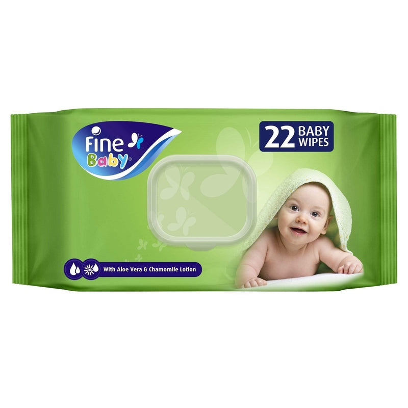 Fine Baby, Wet Wipes, with Aloe Vera & Chamomile Lotion, 22 wipes
