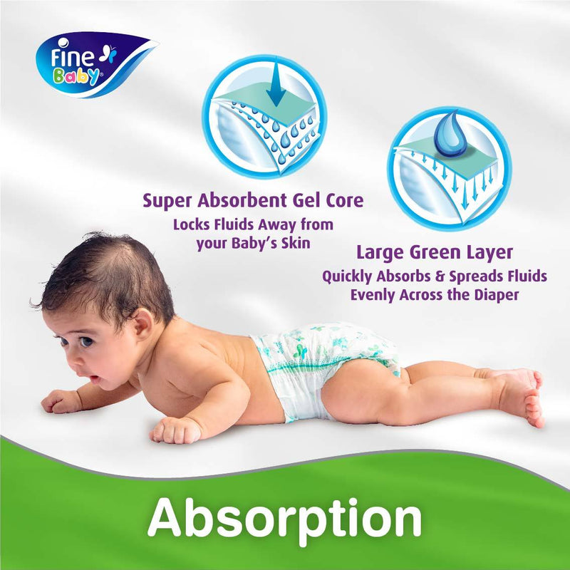 Fine Baby Diapers, DoubleLock Technology , Size 4, Large 7 - 14kg , Jumbo Pack. 48 diaper count